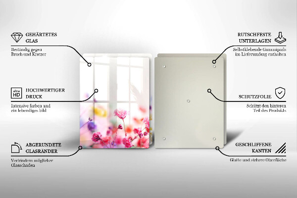 Placă sticla protectie aragaz Lunca de flori