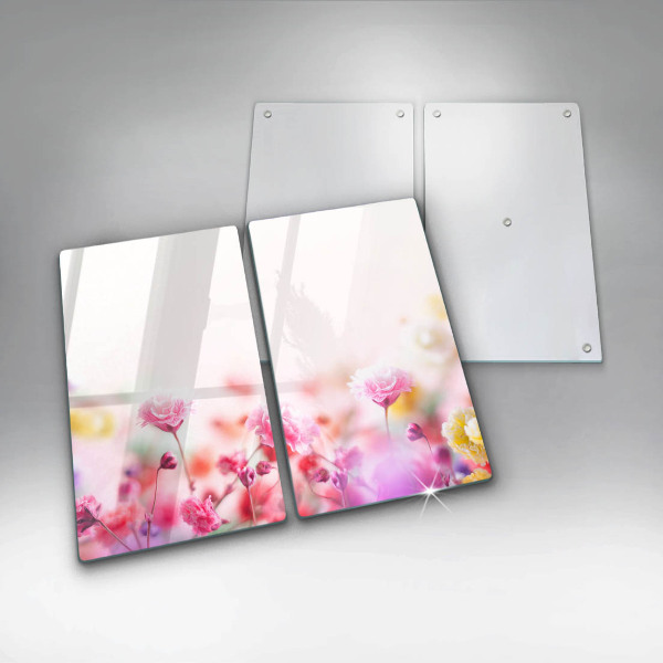 Placă sticla protectie aragaz Lunca de flori