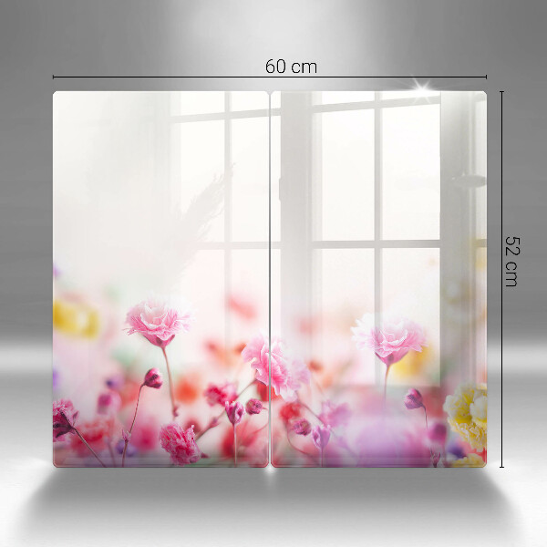 Placă sticla protectie aragaz Lunca de flori