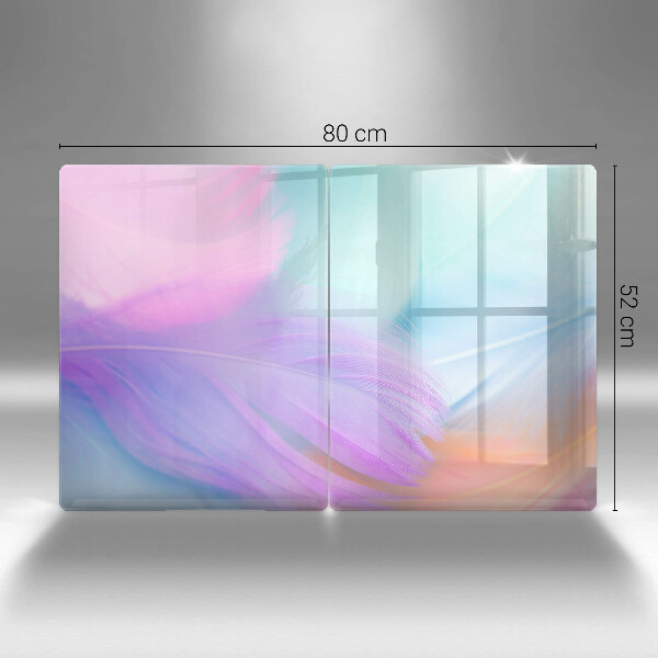 Placă sticla protectie aragaz Pene pastelate