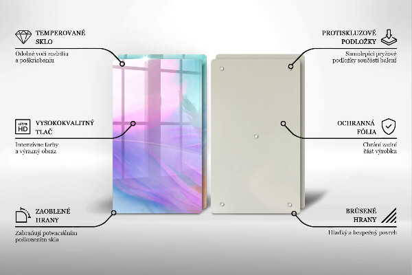 Placă sticla protectie aragaz Pene pastelate