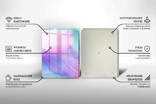 Placă sticla protectie aragaz Pene pastelate