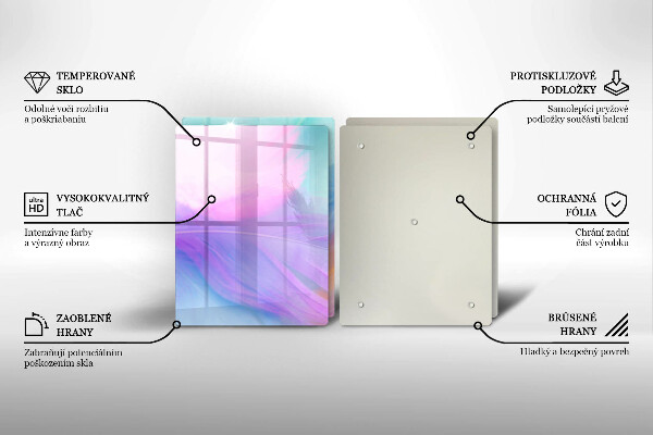 Placă sticla protectie aragaz Pene pastelate