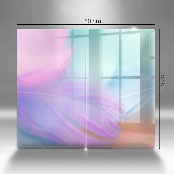 Placă sticla protectie aragaz Pene pastelate