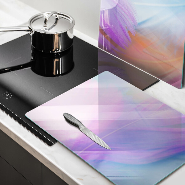 Placă sticla protectie aragaz Pene pastelate