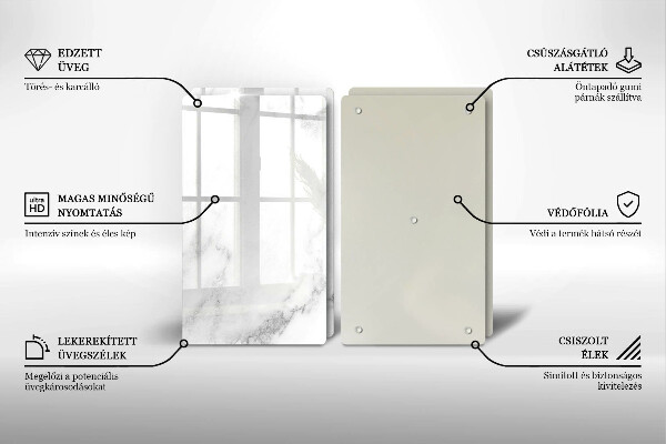 Placă sticla protectie aragaz Marmură modernă