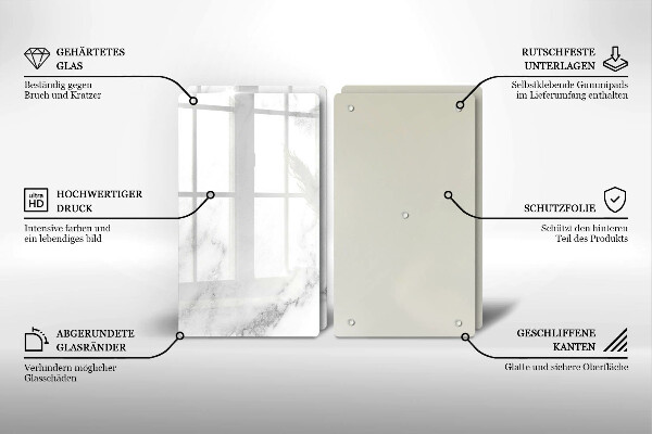 Placă sticla protectie aragaz Marmură modernă