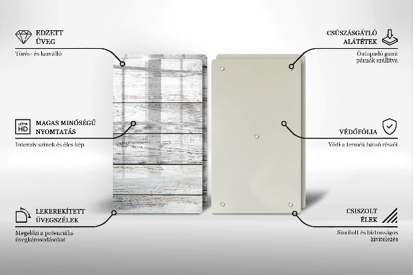 Placă sticla protectie aragaz Scânduri de lemn strălucitoare