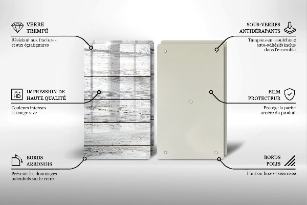 Placă sticla protectie aragaz Scânduri de lemn strălucitoare