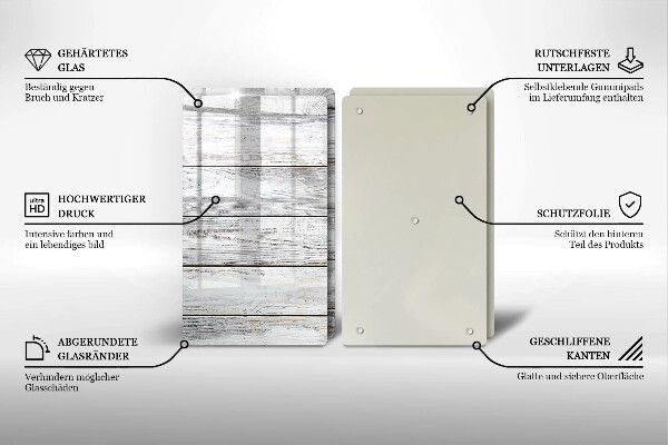 Placă sticla protectie aragaz Scânduri de lemn strălucitoare