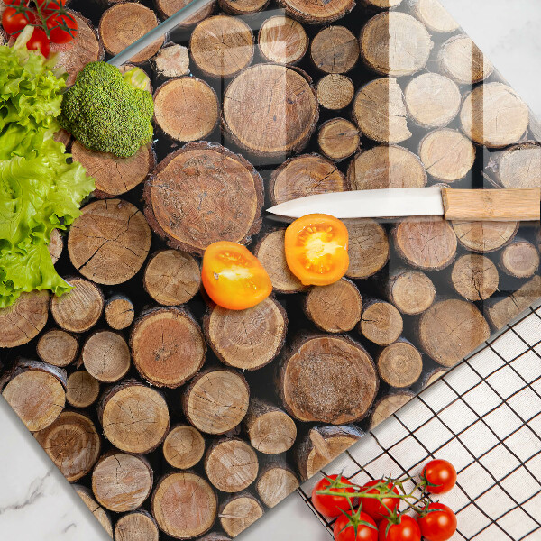 Placă sticla protectie aragaz Trunchiuri de copaci