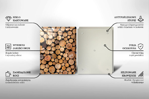 Placă sticla protectie aragaz Trunchiuri de copaci