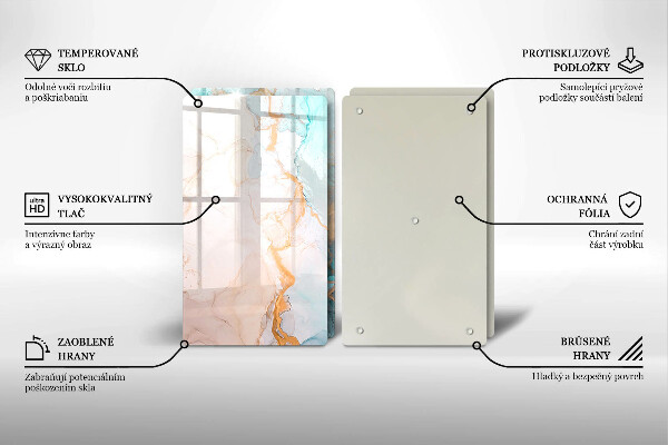 Placă sticla protectie aragaz Abstracția din marmură