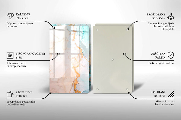 Placă sticla protectie aragaz Abstracția din marmură