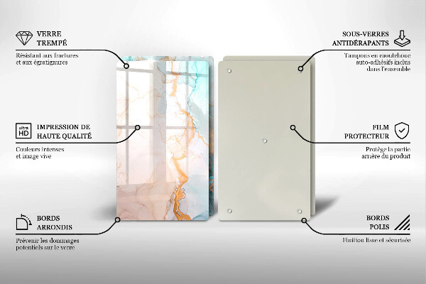 Placă sticla protectie aragaz Abstracția din marmură