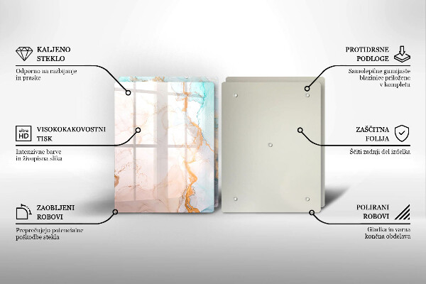 Placă sticla protectie aragaz Abstracția din marmură