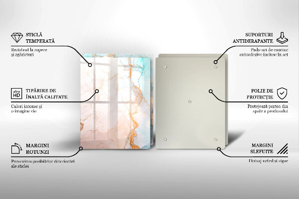 Placă sticla protectie aragaz Abstracția din marmură