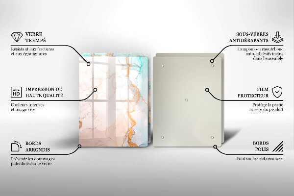 Placă sticla protectie aragaz Abstracția din marmură