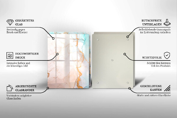 Placă sticla protectie aragaz Abstracția din marmură