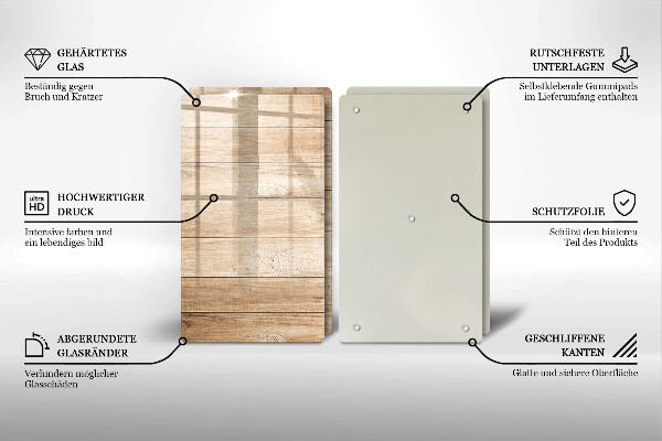 Placă sticla protectie aragaz Scanduri de lemn