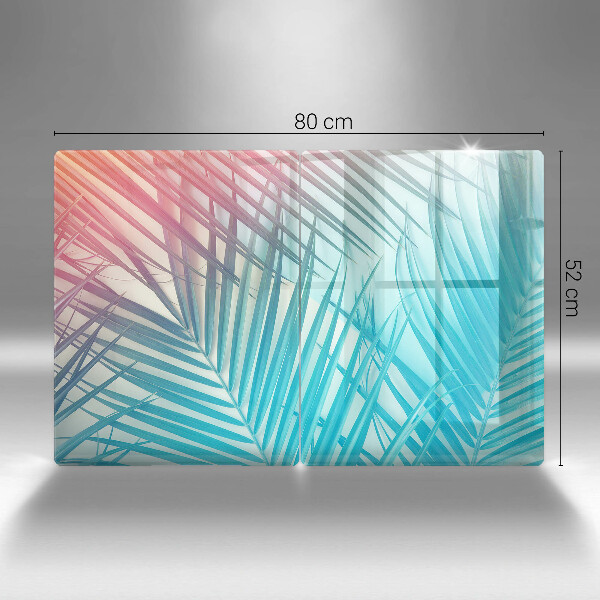 Placă sticla protectie aragaz Frunze pastelate