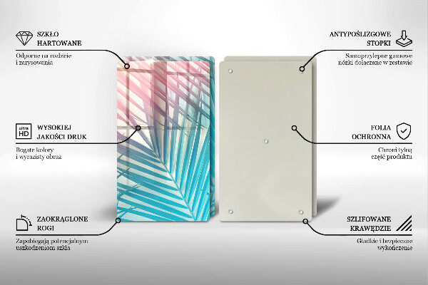 Placă sticla protectie aragaz Frunze pastelate