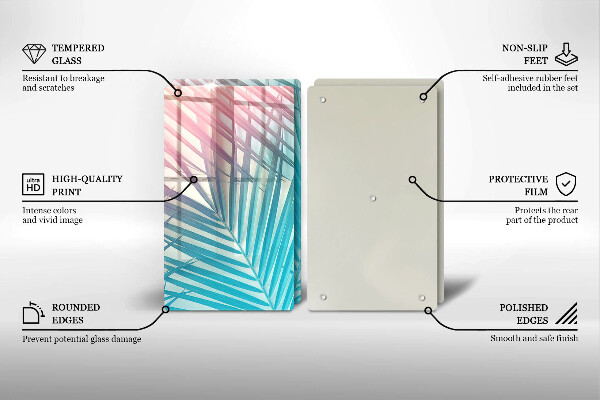 Placă sticla protectie aragaz Frunze pastelate