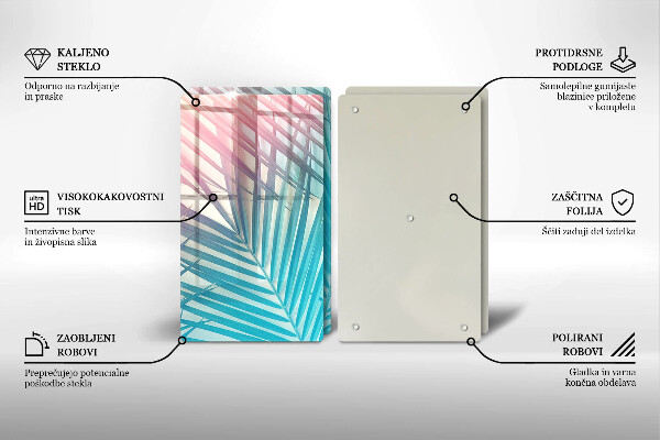 Placă sticla protectie aragaz Frunze pastelate