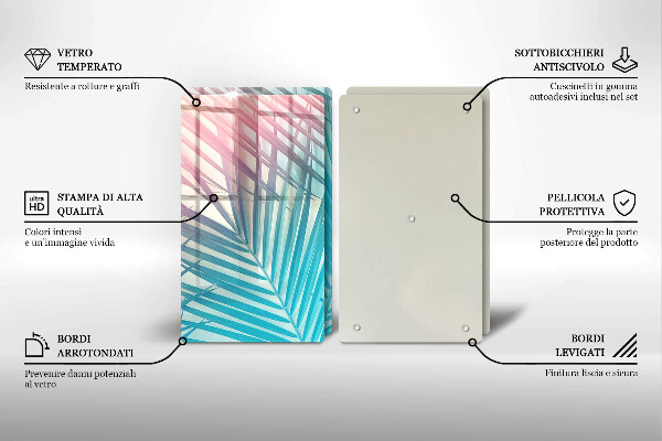 Placă sticla protectie aragaz Frunze pastelate