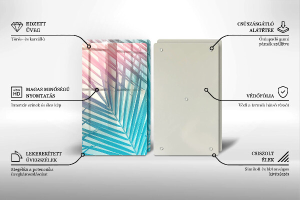 Placă sticla protectie aragaz Frunze pastelate