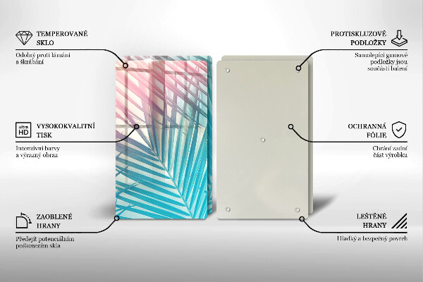 Placă sticla protectie aragaz Frunze pastelate