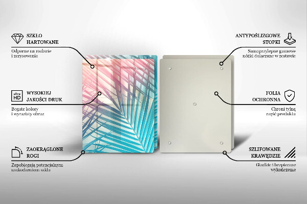 Placă sticla protectie aragaz Frunze pastelate