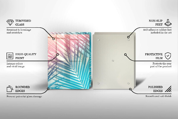 Placă sticla protectie aragaz Frunze pastelate