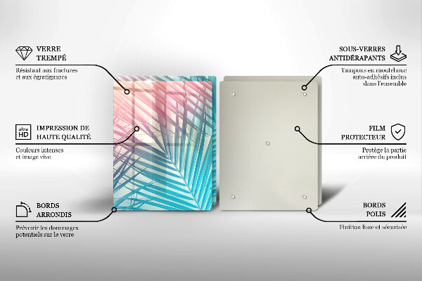 Placă sticla protectie aragaz Frunze pastelate