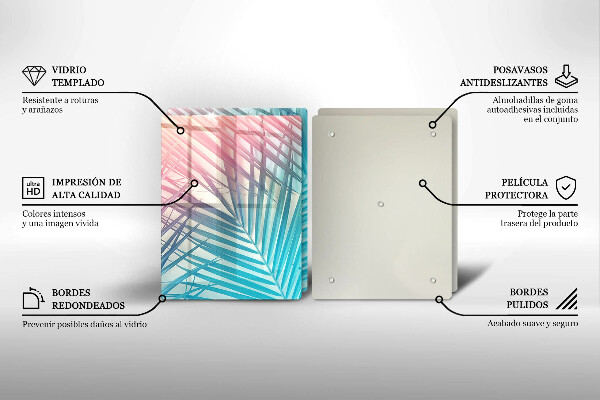 Placă sticla protectie aragaz Frunze pastelate