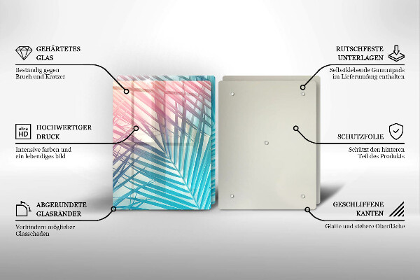 Placă sticla protectie aragaz Frunze pastelate