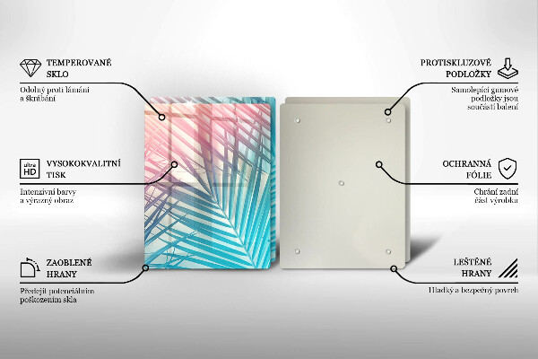 Placă sticla protectie aragaz Frunze pastelate