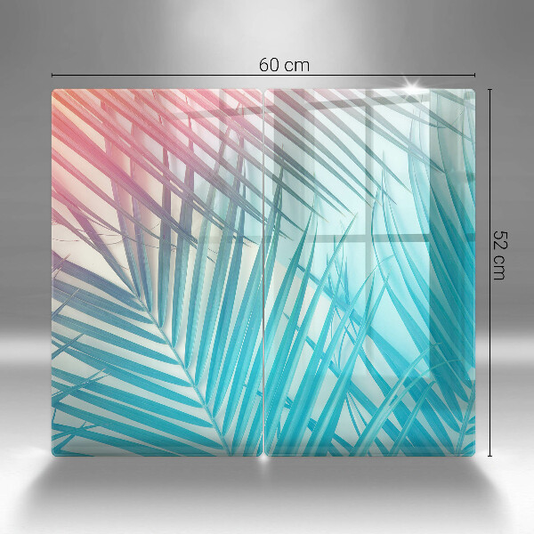 Placă sticla protectie aragaz Frunze pastelate