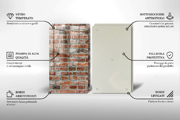 Placă sticla protectie aragaz Zid vechi de cărămidă