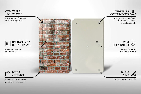 Placă sticla protectie aragaz Zid vechi de cărămidă