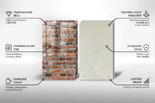 Placă sticla protectie aragaz Zid vechi de cărămidă
