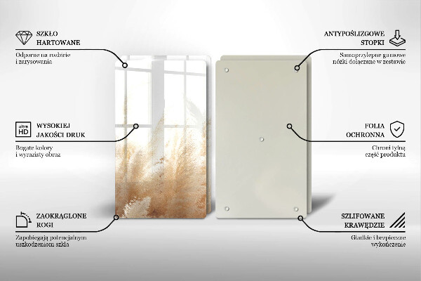 Placă sticla protectie aragaz Iarbă de pampas