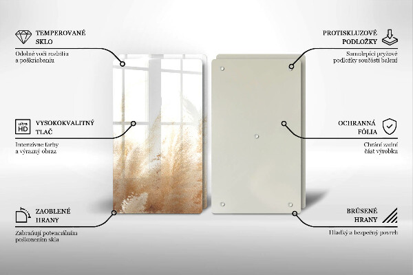 Placă sticla protectie aragaz Iarbă de pampas