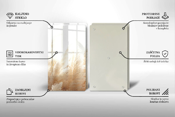 Placă sticla protectie aragaz Iarbă de pampas