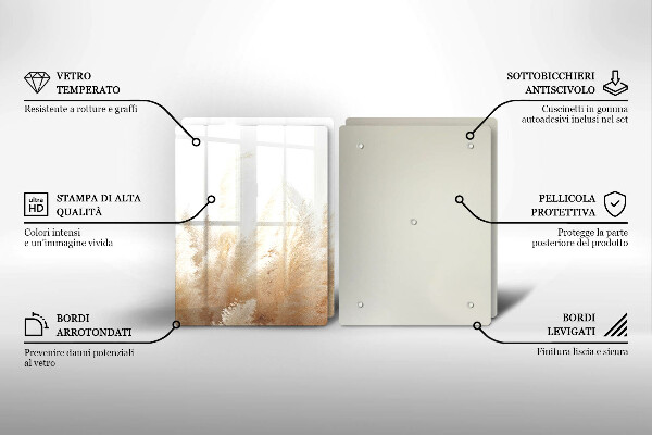 Placă sticla protectie aragaz Iarbă de pampas