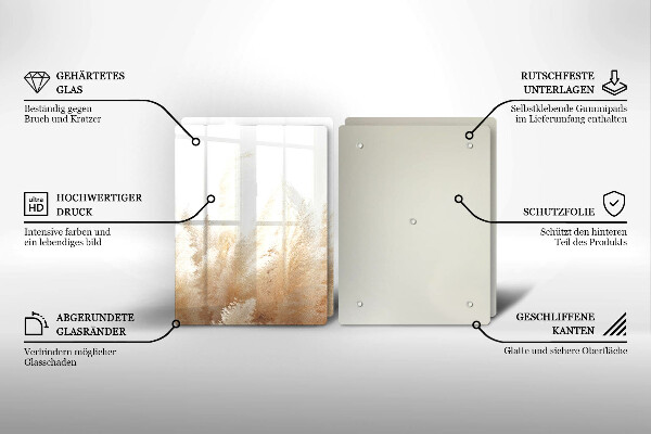 Placă sticla protectie aragaz Iarbă de pampas