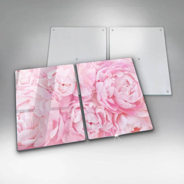 Placă sticla protectie aragaz Bujori delicati