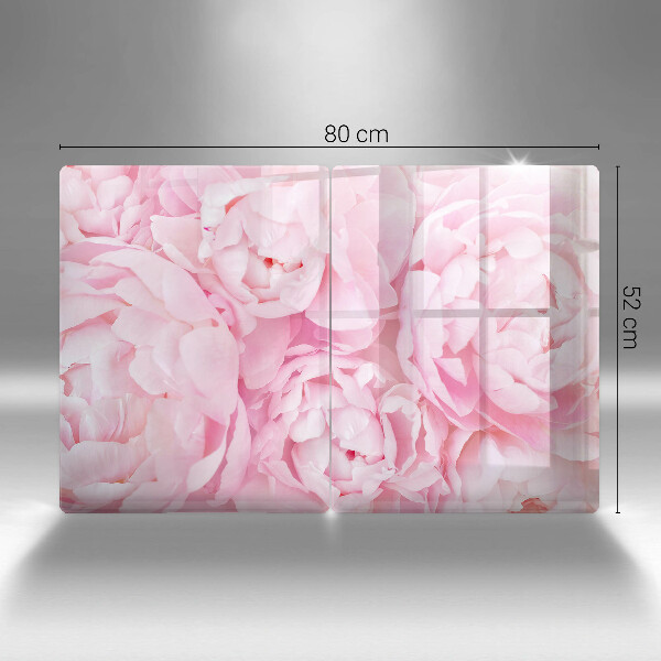 Placă sticla protectie aragaz Bujori delicati