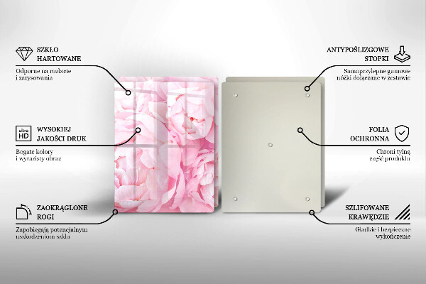 Placă sticla protectie aragaz Bujori delicati