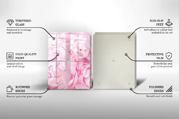 Placă sticla protectie aragaz Bujori delicati